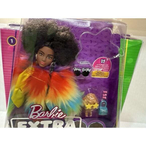Barbie Extra #1 Shine Bright  doll with 15 styling Pieces includes Pet NEW - Picture 5 of 12